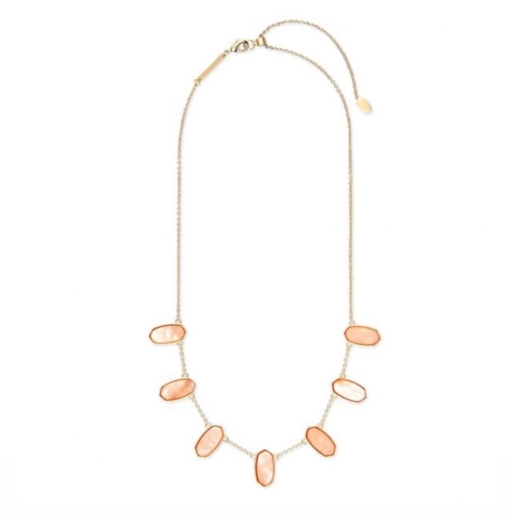 Kendra Scott Meadow Peach Mother of Pearl Station Necklace NWT